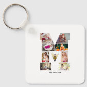 Black and White Letter M Photo Collage キーホルダー (正面)