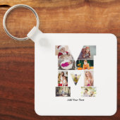 Black and White Letter M Photo Collage キーホルダー (正面)