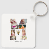 Black and White Letter M Photo Collage キーホルダー (裏面)