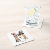 Black and White Letter M Photo Collage スクエアペーパーコースター (インサイチュ)