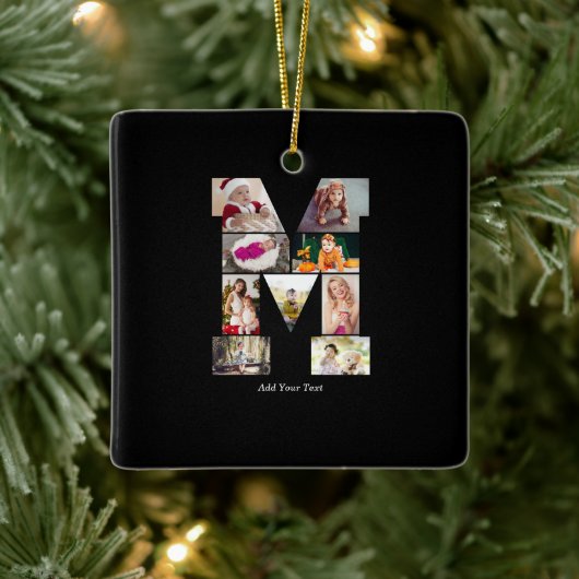 Black and White Letter M Photo Collage セラミックオーナメント (ツリー)