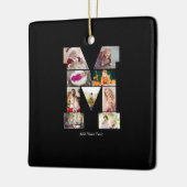 Black and White Letter M Photo Collage セラミックオーナメント (左)