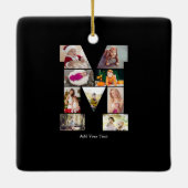 Black and White Letter M Photo Collage セラミックオーナメント (裏面)