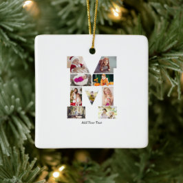 Black and White Letter M Photo Collage セラミックオーナメント