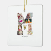 Black and White Letter M Photo Collage セラミックオーナメント (左)