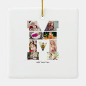 Black and White Letter M Photo Collage セラミックオーナメント (裏面)