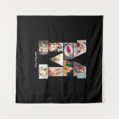 Black and White Letter M Photo Collage タペストリー (正面(横))