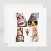 Black and White Letter M Photo Collage 案内状 (正面/裏面)