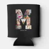Black and White Letter M Photo Collage 缶クーラー (裏面)