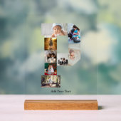 Black and White Letter P Photo Collage アクリルサイン (ニュートラル)