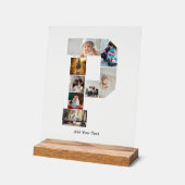 Black and White Letter P Photo Collage アクリルサイン (傾斜)