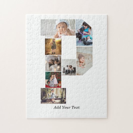 Black and White Letter P Photo Collage ジグソーパズル (縦)