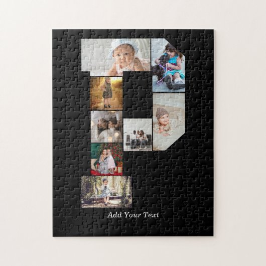 Black and White Letter P Photo Collage ジグソーパズル (縦)