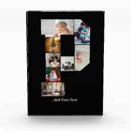 Black and White Letter P Photo Collage フォトブロック