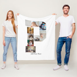 Black and White Letter P Photo Collage フリースブランケット