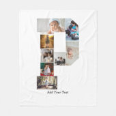 Black and White Letter P Photo Collage フリースブランケット (正面)