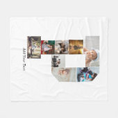 Black and White Letter P Photo Collage フリースブランケット (正面(横))