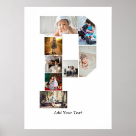 Black and White Letter P Photo Collage ポスター