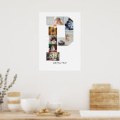 Black and White Letter P Photo Collage ポスター (キッチン)