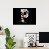 Black and White Letter P Photo Collage ポスター (ホームオフィス)