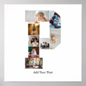 Black and White Letter P Photo Collage ポスター (正面)