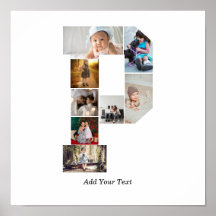 Black and White Letter P Photo Collage