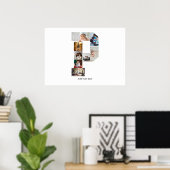 Black and White Letter P Photo Collage ポスター (ホームオフィス)