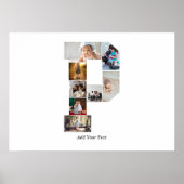 Black and White Letter P Photo Collage ポスター (正面)