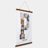 Black and White Letter P Photo Collage 吊り下げ型タペストリー (傾斜あり)