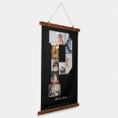 Black and White Letter P Photo Collage 吊り下げ型タペストリー (傾斜あり)