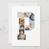 Black and White Letter P Photo Collage 案内状 (正面)
