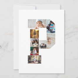 Black and White Letter P Photo Collage 案内状