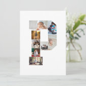 Black and White Letter P Photo Collage 案内状 (スタンド正面)