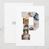Black and White Letter P Photo Collage 案内状 (正面/裏面)