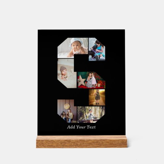 Black and White Letter S Photo Collage アクリルサイン (正面)