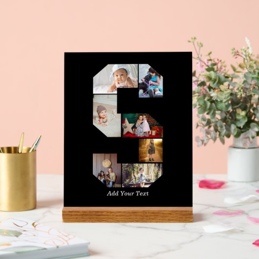 Black and White Letter S Photo Collage アクリルサイン (ウェディング)