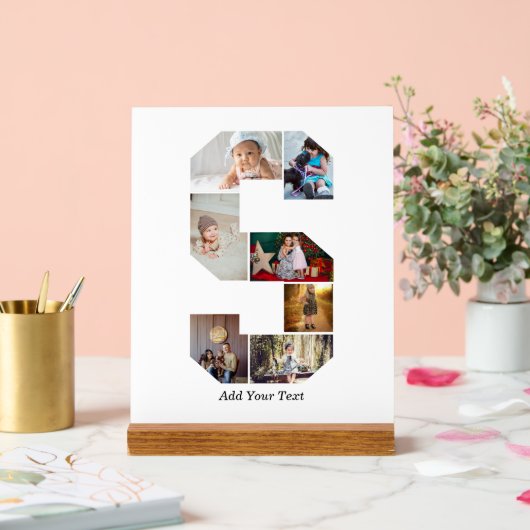 Black and White Letter S Photo Collage アクリルサイン (ウェディング)