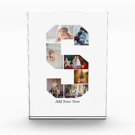 Black and White Letter S Photo Collage フォトブロック (正面)