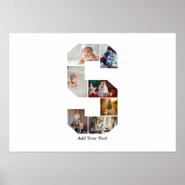 Black and White Letter S Photo Collage ポスター