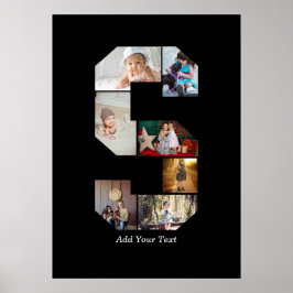 Black and White Letter S Photo Collage ポスター