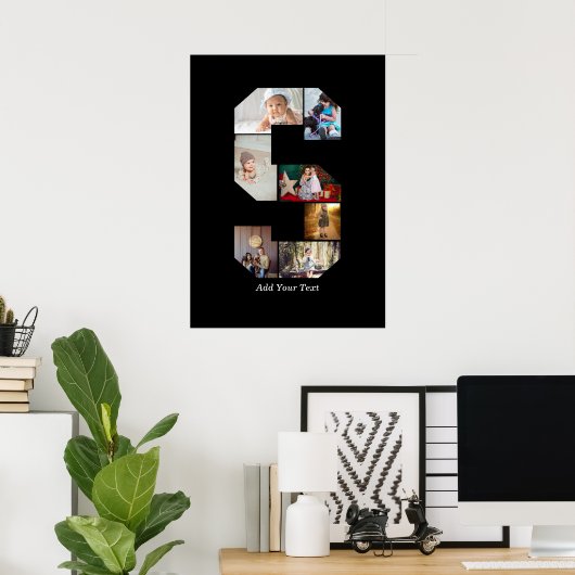 Black and White Letter S Photo Collage ポスター (ホームオフィス)