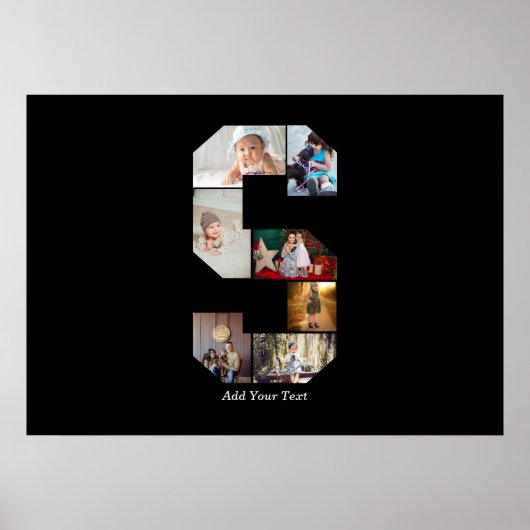 Black and White Letter S Photo Collage ポスター (正面)