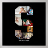 Black and White Letter S Photo Collage ポスター (正面)