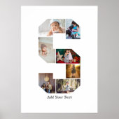 Black and White Letter S Photo Collage ポスター (正面)