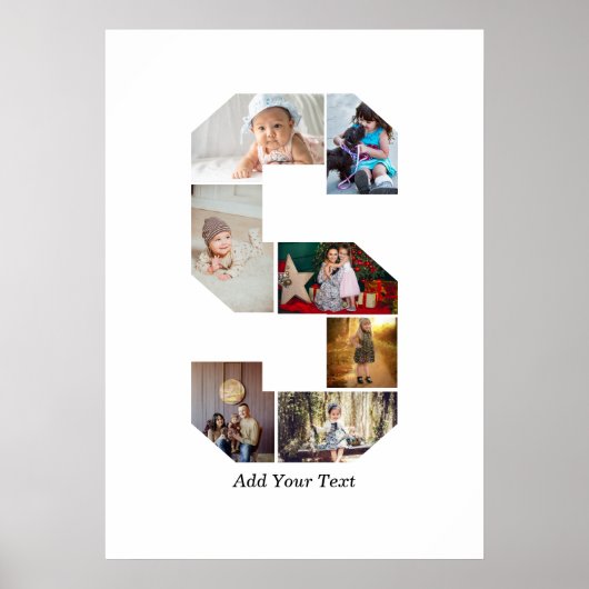 Black and White Letter S Photo Collage ポスター (正面)