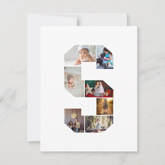 Black and White Letter S Photo Collage 案内状 (正面)