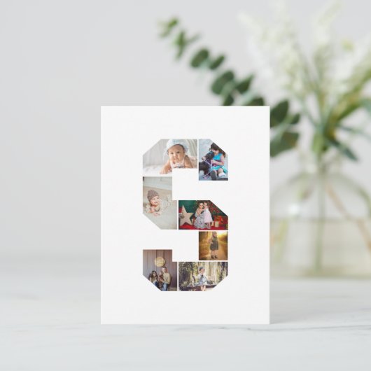 Black and White Letter S Photo Collage 案内状 (スタンド正面)