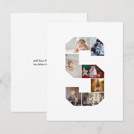 Black and White Letter S Photo Collage 案内状 (正面/裏面)