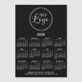 Black and White Logo 2026 Magnetic Calendar (正面)