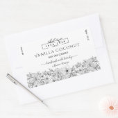 Black and white logo Floral Candle Label 長方形シール (封筒)